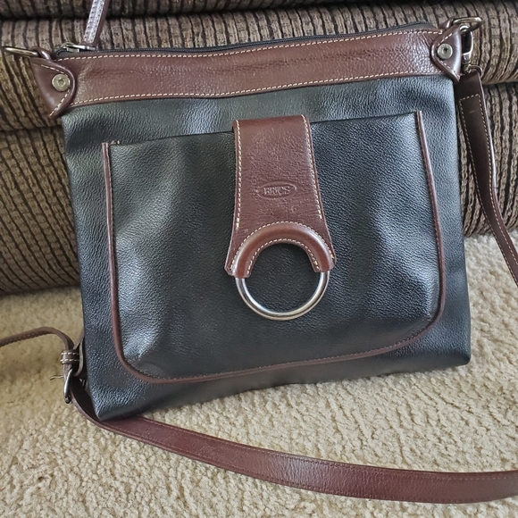 Bric's Handbags - Bric's pebbled leather black & brown crossbody